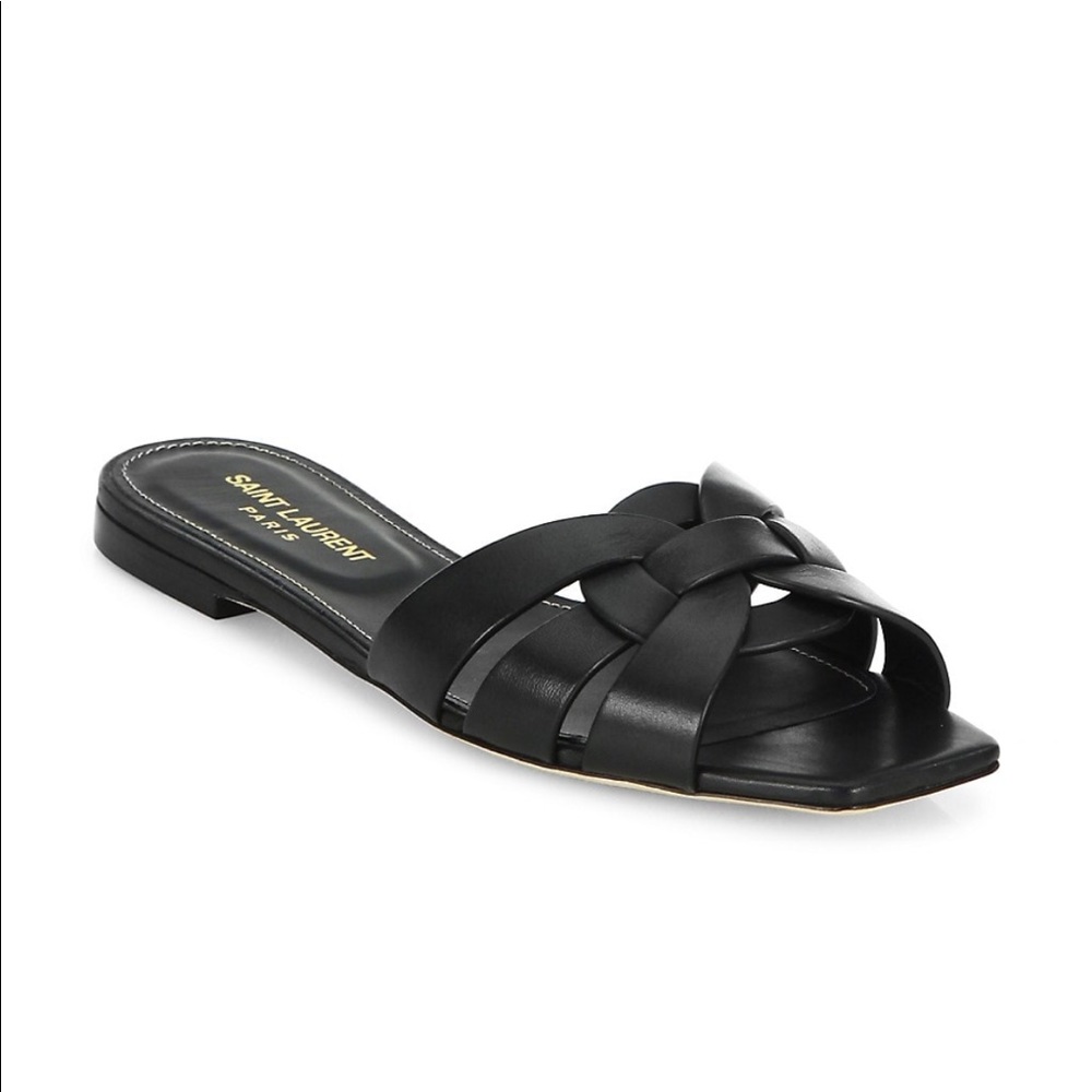 Saint Laurent Tribute Leather Slides